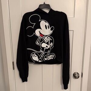 Disney Black Mickey Skeleton Crew Neck Sweater